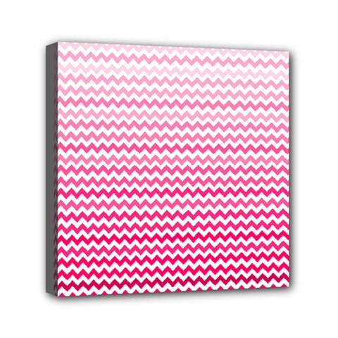 Pink Gradient Chevron Mini Canvas 6  X 6  by CraftyLittleNodes
