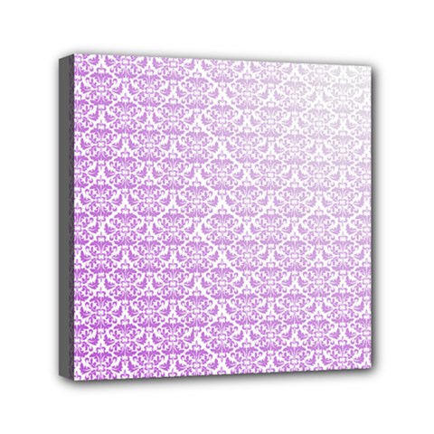 Purple Damask Gradient Mini Canvas 6  X 6  by CraftyLittleNodes