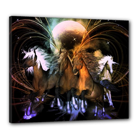 Wonderful Horses In The Universe Canvas 24  X 20  by FantasyWorld7