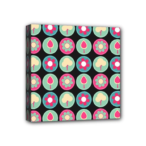 Chic Floral Pattern Mini Canvas 4  X 4  by GardenOfOphir
