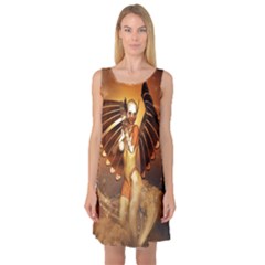 Beautiful Angel In The Sky Sleeveless Satin Nightdresses by FantasyWorld7