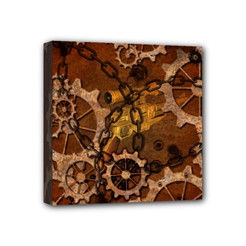 Steampunk In Rusty Metal Mini Canvas 4  X 4  by FantasyWorld7