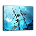 Underwater World With Shipwreck And Dolphin Canvas 14  x 11  View1