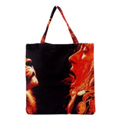 Robert And The Lion Grocery Tote Bags by SaraThePixelPixie