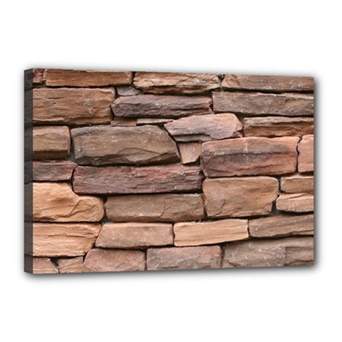 Stone Wall Brown Canvas 18  X 12  by trendistuff