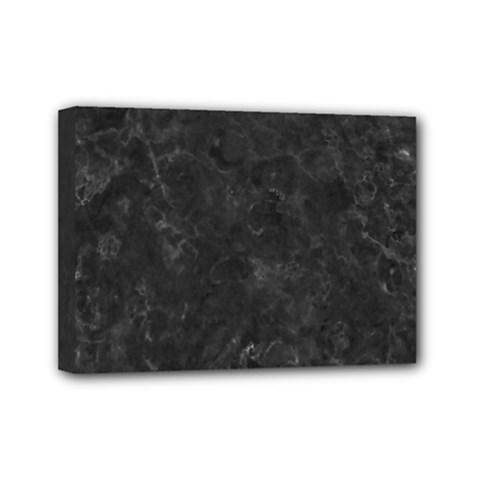 Black Marble Mini Canvas 7  X 5  by trendistuff