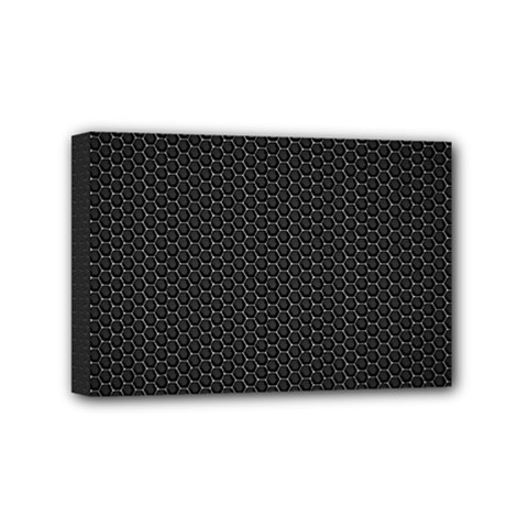 Black Honeycomb Mini Canvas 6  X 4  by trendistuff