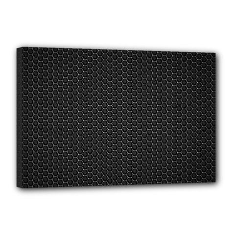Black Honeycomb Canvas 18  X 12  by trendistuff