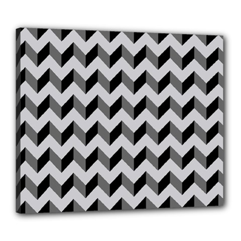 Modern Retro Chevron Patchwork Pattern  Canvas 24  X 20  by GardenOfOphir