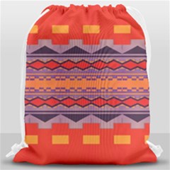Rhombus Rectangles And Triangles Large Drawstring Bag by LalyLauraFLM