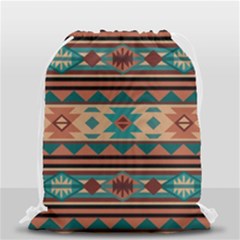 Southwest Design Turquoise And Terracotta Drawstring Bag (small) by SouthwestDesigns