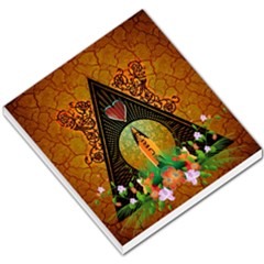 Surfing, Surfboard With Flowers And Floral Elements Small Memo Pads by FantasyWorld7