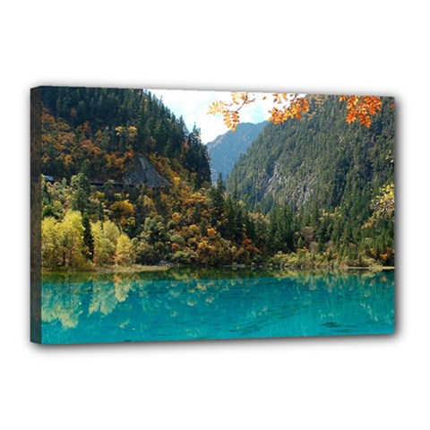 Jiuzhaigou Valley 3 Canvas 18  X 12  by trendistuff