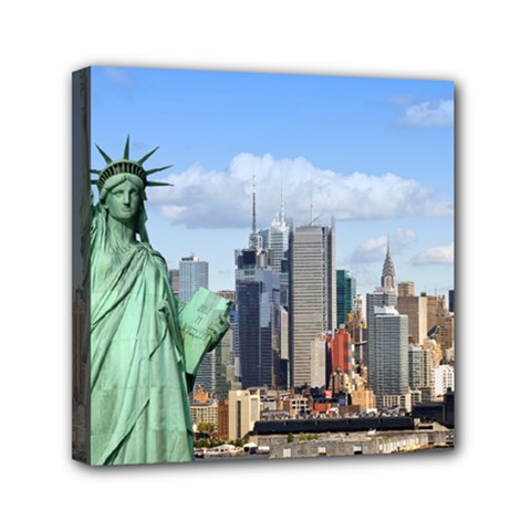 Ny Liberty 1 Mini Canvas 6  X 6  by trendistuff