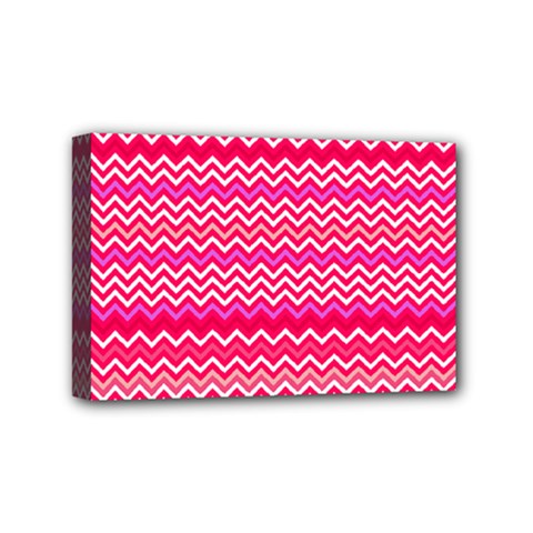 Valentine Pink And Red Wavy Chevron Zigzag Pattern Mini Canvas 6  X 4  by PaperandFrill
