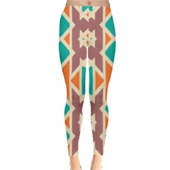 Rhombus Triangles And Other Shapes Leggings by LalyLauraFLM