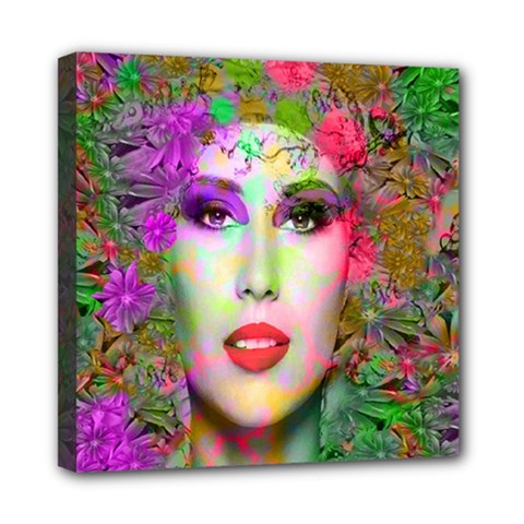 Flowers In Your Hair Mini Canvas 8  X 8  by icarusismartdesigns