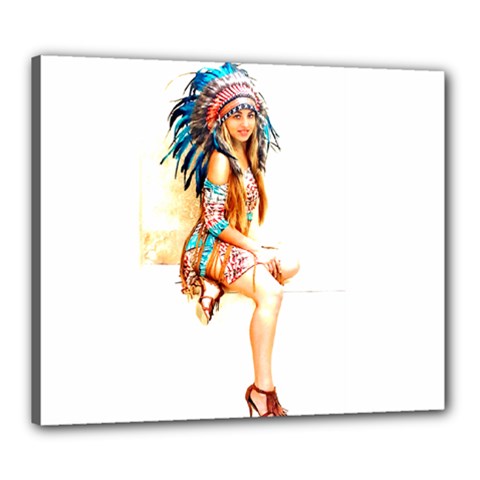 Indian 18 Canvas 24  X 20  by indianwarrior