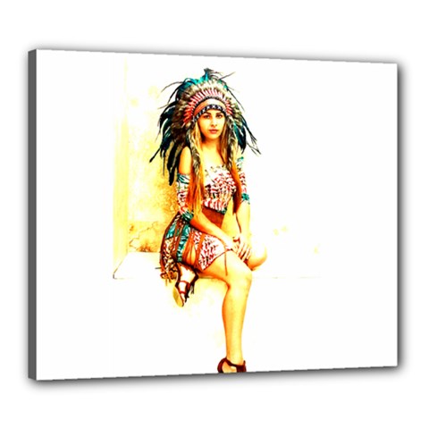 Indian 16 Canvas 24  X 20  by indianwarrior