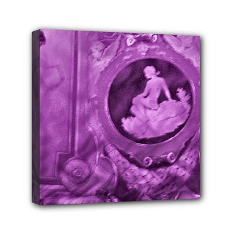Vintage Purple Lady Cameo Mini Canvas 6  X 6  by BrightVibesDesign