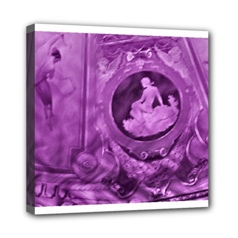 Vintage Purple Lady Cameo Mini Canvas 8  X 8  by BrightVibesDesign