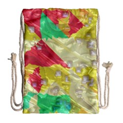 Colorful 3d Texture   Large Drawstring Bag by LalyLauraFLM