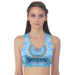 Sapphire Ice Flame, Light Bright Crystal Wheel Sports Bra by DianeClancy