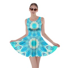 Blue Ice Goddess, Abstract Crystals Of Love Skater Dress by DianeClancy