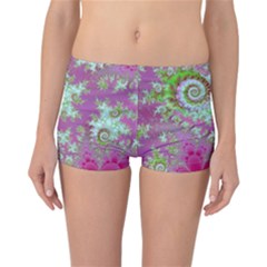 Raspberry Lime Surprise, Abstract Sea Garden  Reversible Boyleg Bikini Bottoms by DianeClancy