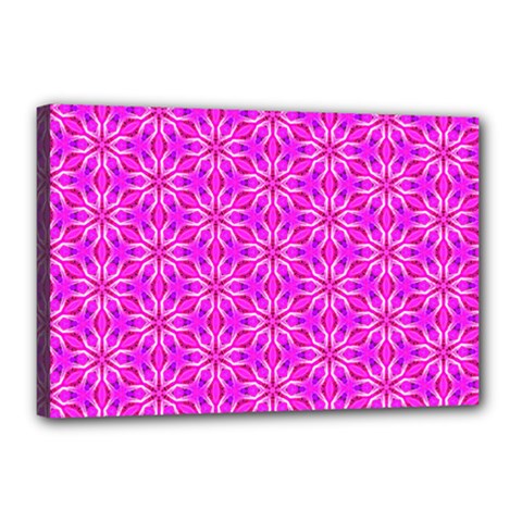 Pink Snowflakes Spinning In Winter Canvas 18  X 12  by DianeClancy