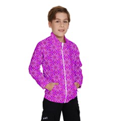 Pink Snowflakes Spinning In Winter Wind Breaker (kids) by DianeClancy