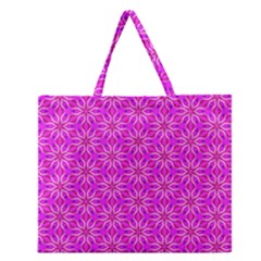 Pink Snowflakes Spinning In Winter Zipper Large Tote Bag by DianeClancy