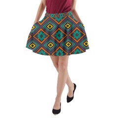 Rhombus Pattern          A-line Pocket Skirt by LalyLauraFLM
