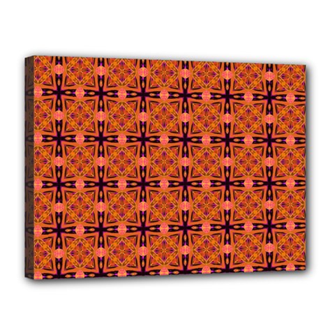 Peach Purple Abstract Moroccan Lattice Quilt Canvas 16  X 12  by DianeClancy