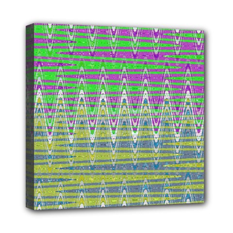 Colorful Zigzag Pattern Mini Canvas 8  X 8  by BrightVibesDesign