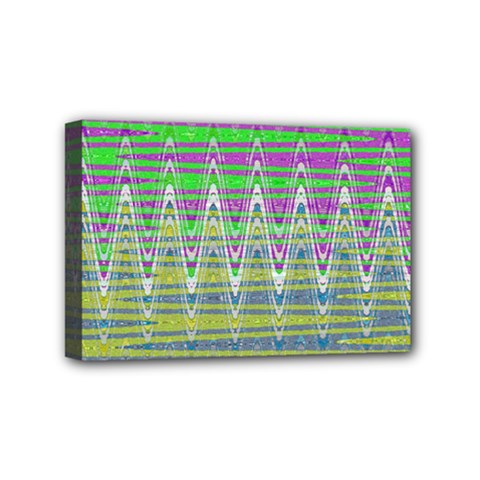 Colorful Zigzag Pattern Mini Canvas 6  X 4  by BrightVibesDesign