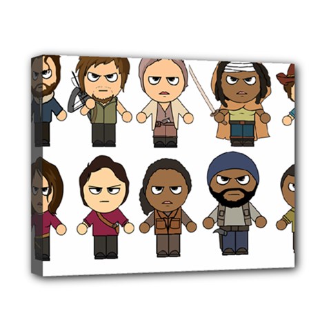 The Walking Dead   Main Characters Chibi   Amc Walking Dead   Manga Dead Canvas 10  X 8  by PTsImaginarium