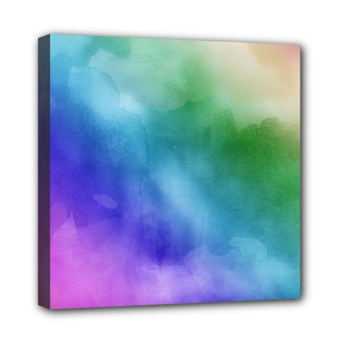 Rainbow Watercolor Mini Canvas 8  X 8  by StuffOrSomething