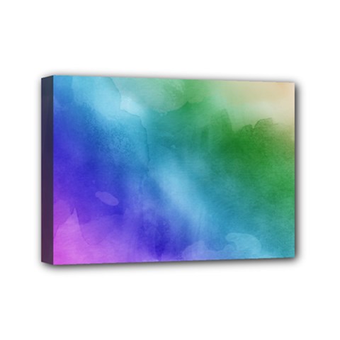 Rainbow Watercolor Mini Canvas 7  X 5  by StuffOrSomething