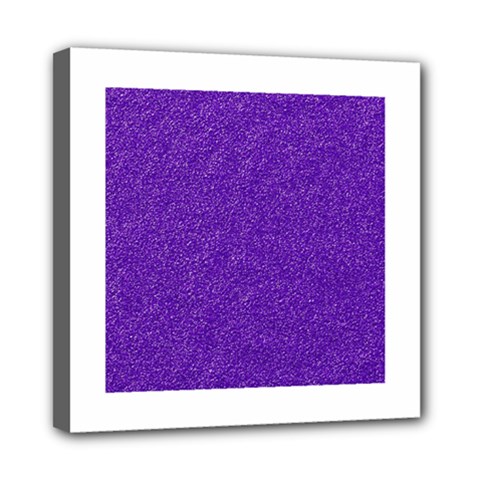 Festive Purple Glitter Texture Mini Canvas 8  X 8  by yoursparklingshop