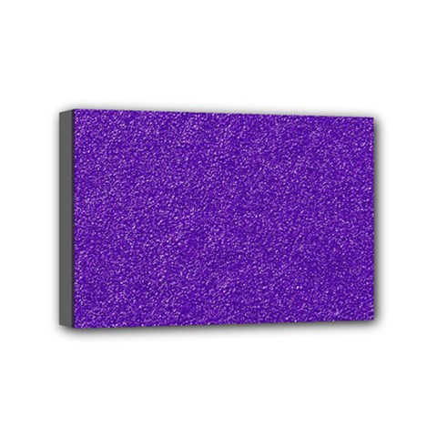 Festive Purple Glitter Texture Mini Canvas 6  X 4  by yoursparklingshop