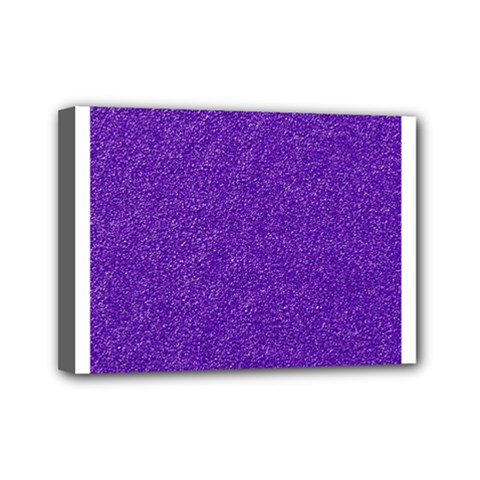 Festive Purple Glitter Texture Mini Canvas 7  X 5  by yoursparklingshop
