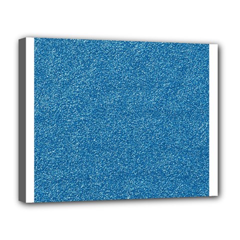 Festive Blue Glitter Texture Canvas 14  X 11  by yoursparklingshop