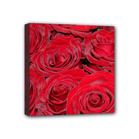 Red Love Roses Mini Canvas 4  X 4  by yoursparklingshop