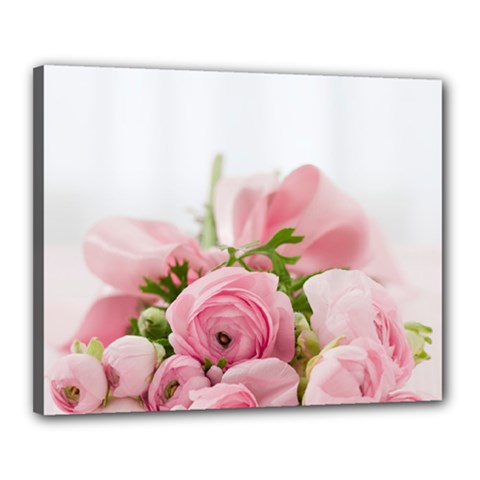Romantic Pink Flowers Canvas 20  X 16  by yoursparklingshop