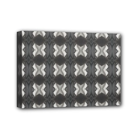 Black White Gray Crosses Mini Canvas 7  X 5  by yoursparklingshop