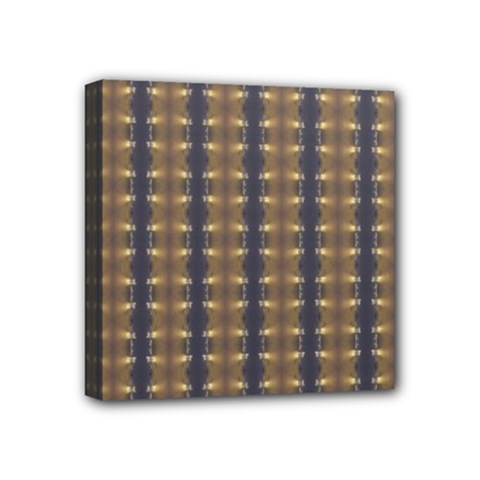 Black Brown Gold Stripes Mini Canvas 4  X 4  by yoursparklingshop