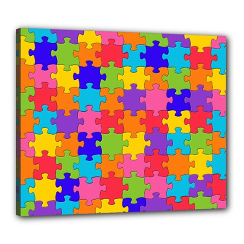 Funny Colorful Jigsaw Puzzle Canvas 24  X 20  by yoursparklingshop