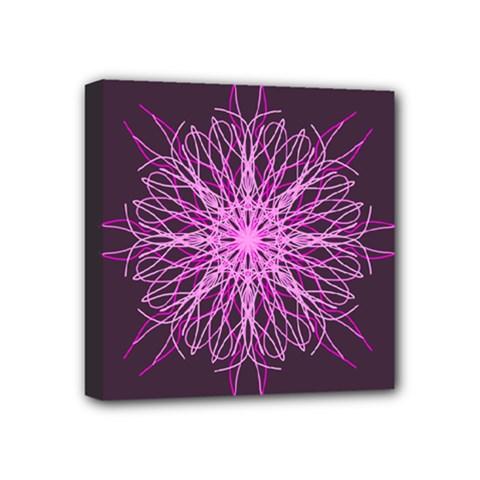 Pink Kaleidoscope Flower Mandala Art Mini Canvas 4  X 4  by yoursparklingshop