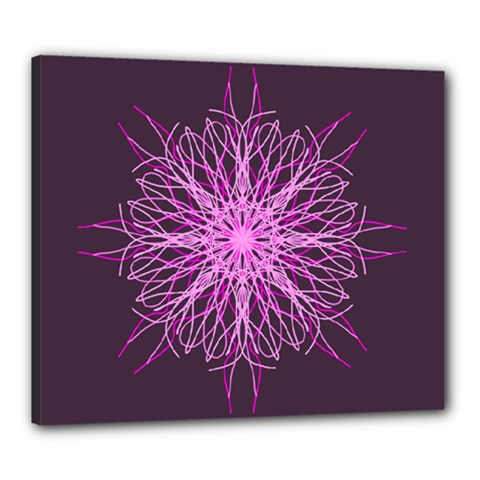 Pink Kaleidoscope Flower Mandala Art Canvas 24  X 20  by yoursparklingshop